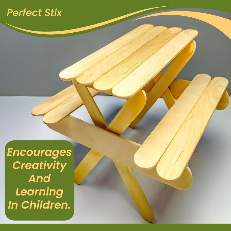 Perfect Stix Wooden Poplar Wood Craft Sticks. Jumbo Size, 6 x 3/4, Wood, Natural Poplar Wood, 1000Ct. Multipurpose Craft, Popsicles, Waxing, Crafts and School Supplies. - Image 4